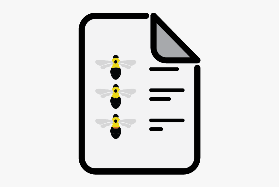 Icon Of Bumble Bee Guide On Paper, Transparent Clipart