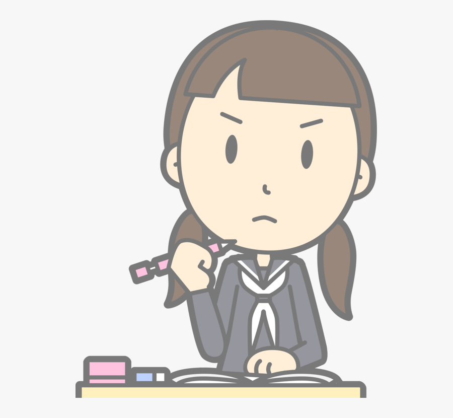 School Clipart Public Domain - Grumpy Student, Transparent Clipart