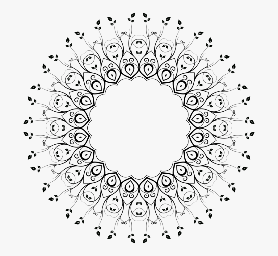 Line Art,flower,symmetry - 罗盘 的 二 十 四 山, Transparent Clipart