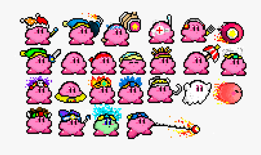 Sprite Kirby Pixel Art, Transparent Clipart
