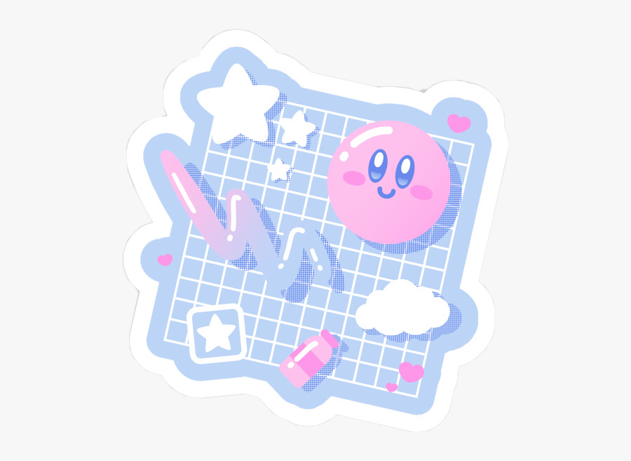 #japan #vaporwave #kirby #pink #pastel #kawaii #art - Pink Puff Aesthetic, Transparent Clipart