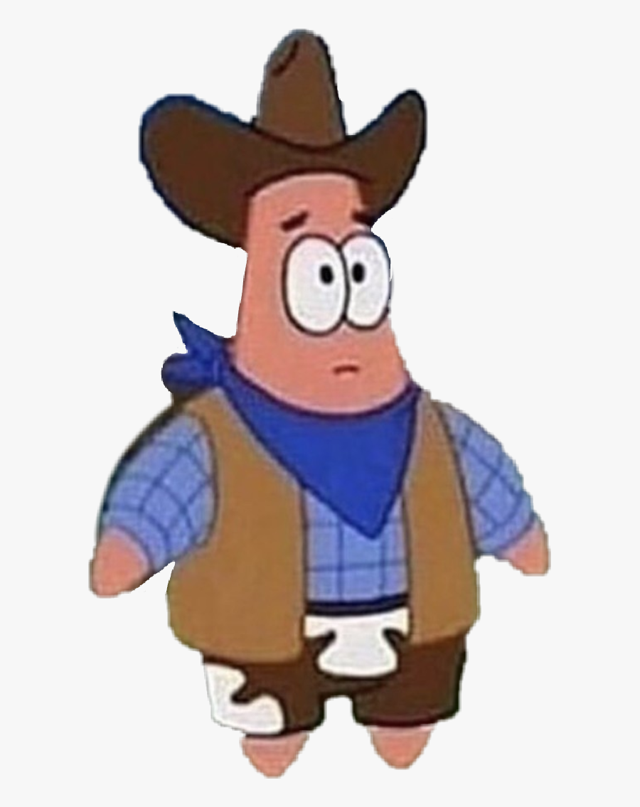 Patrickstar Sticker - Patrick In Cowboy Outfit Spongebob, Transparent Clipart