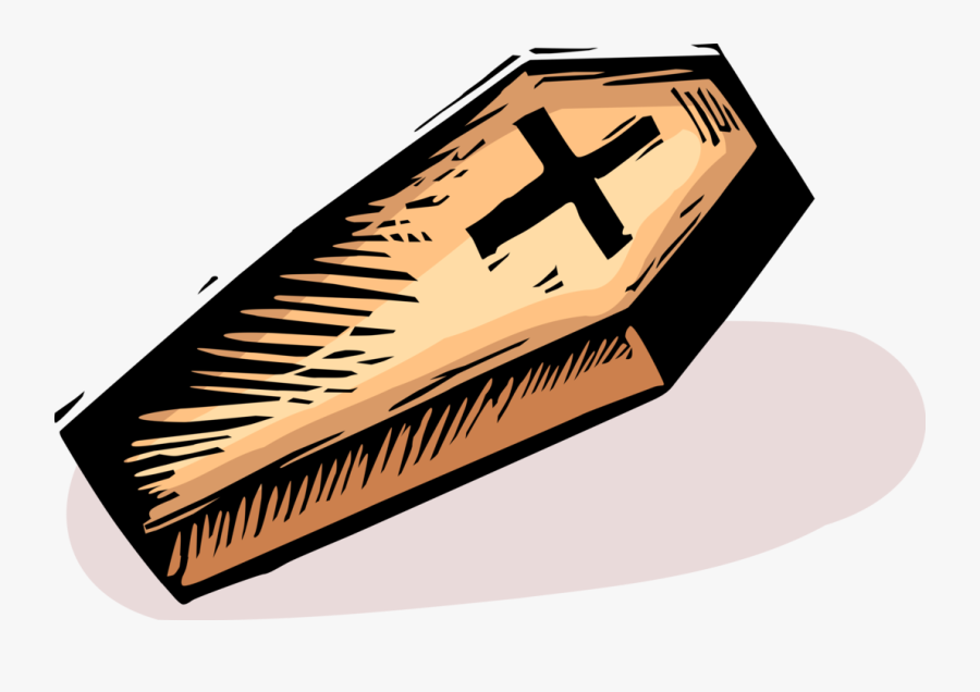 Vector Illustration Of Burial Coffin Casket With Christian - Ataud Png, Transparent Clipart