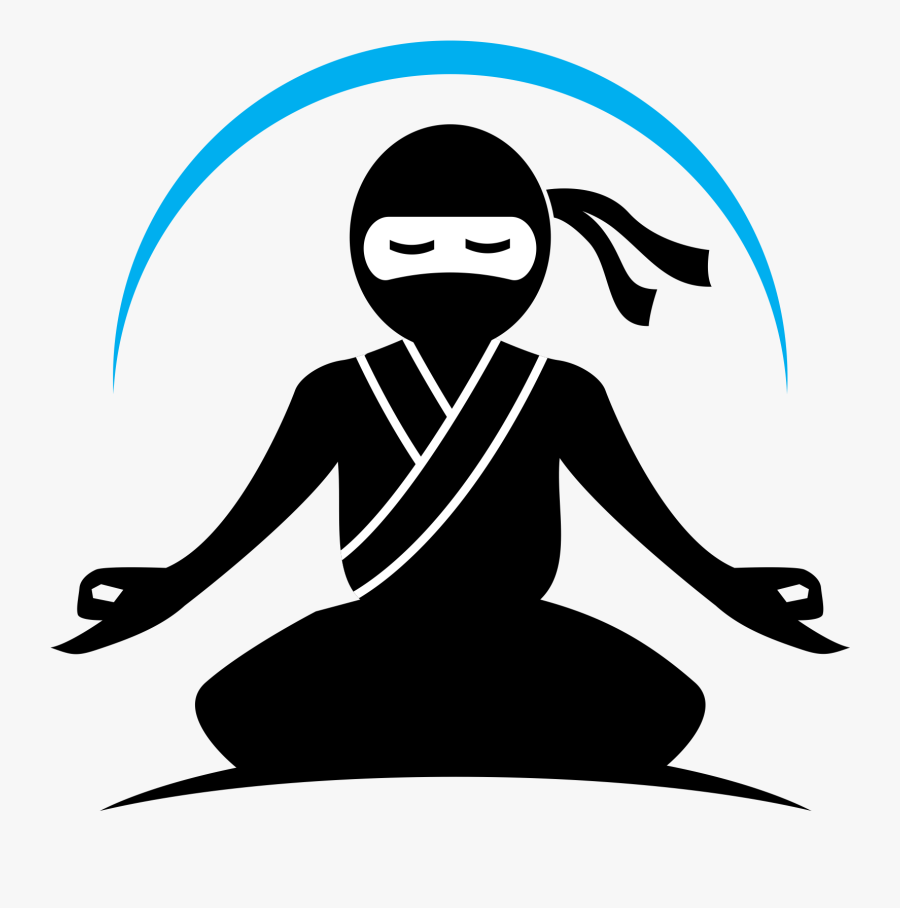 Ninja Meditating Logo, Transparent Clipart
