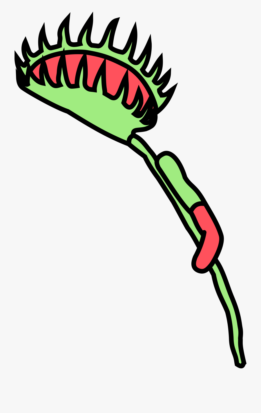Illustration Of A Venus Fly Trap With A Gummy Worm, Transparent Clipart
