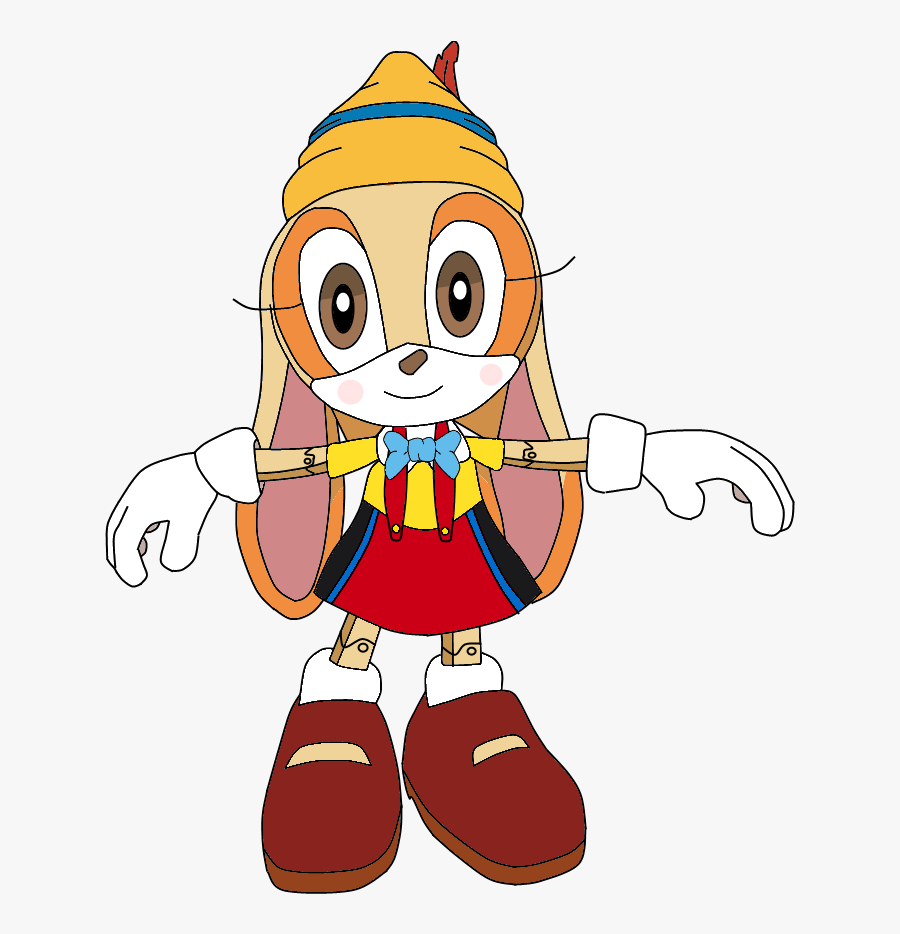 Creamocchia - Cream The Rabbit Pinocchio, Transparent Clipart
