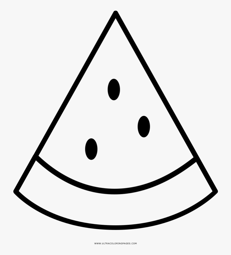 Triangle Clip Coloring - Watermelon Base Drawing, Transparent Clipart