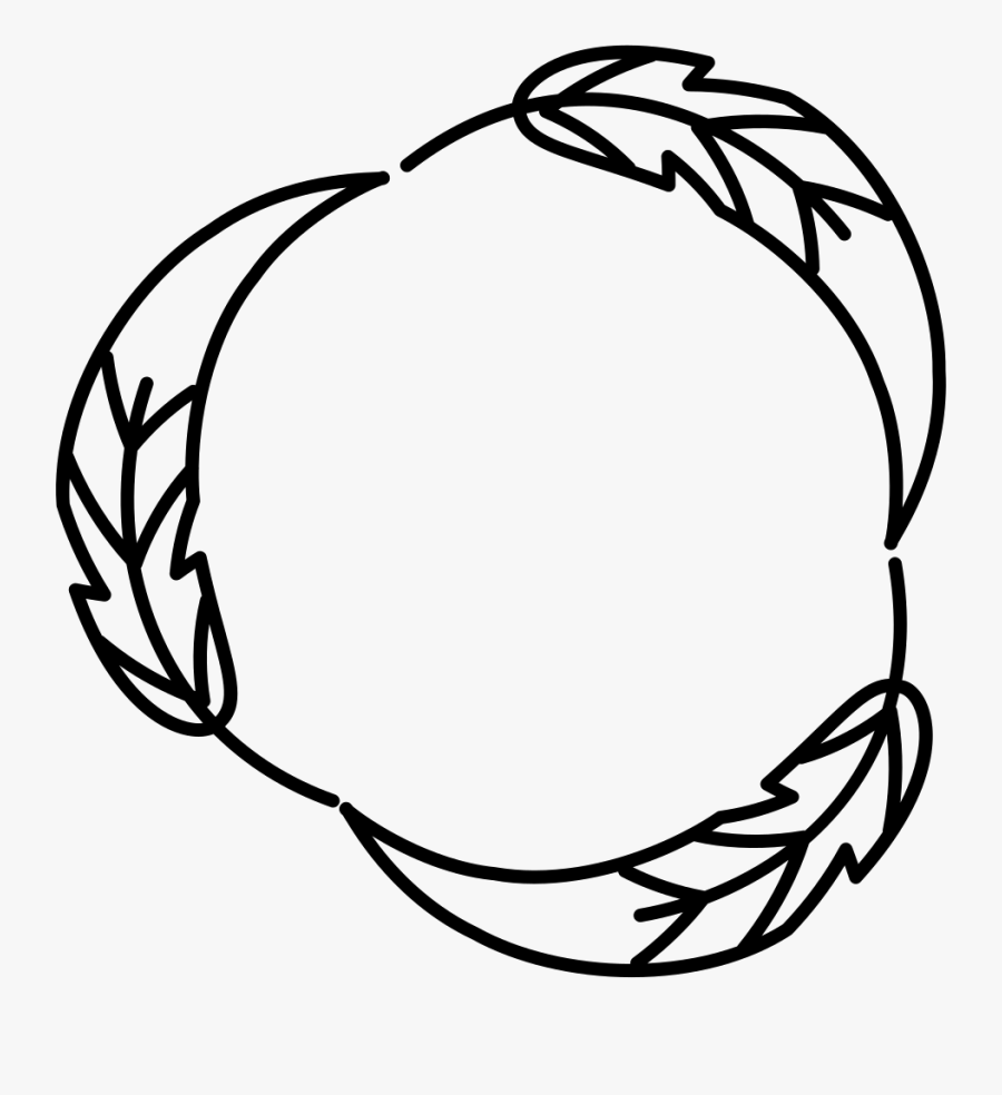 Circular Feather Outline Design - Outline Circle Logo Design, Transparent Clipart