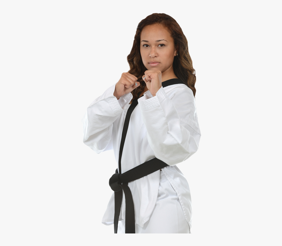 Woman In Karate Stance - Martial Arts Woman Stance, Transparent Clipart