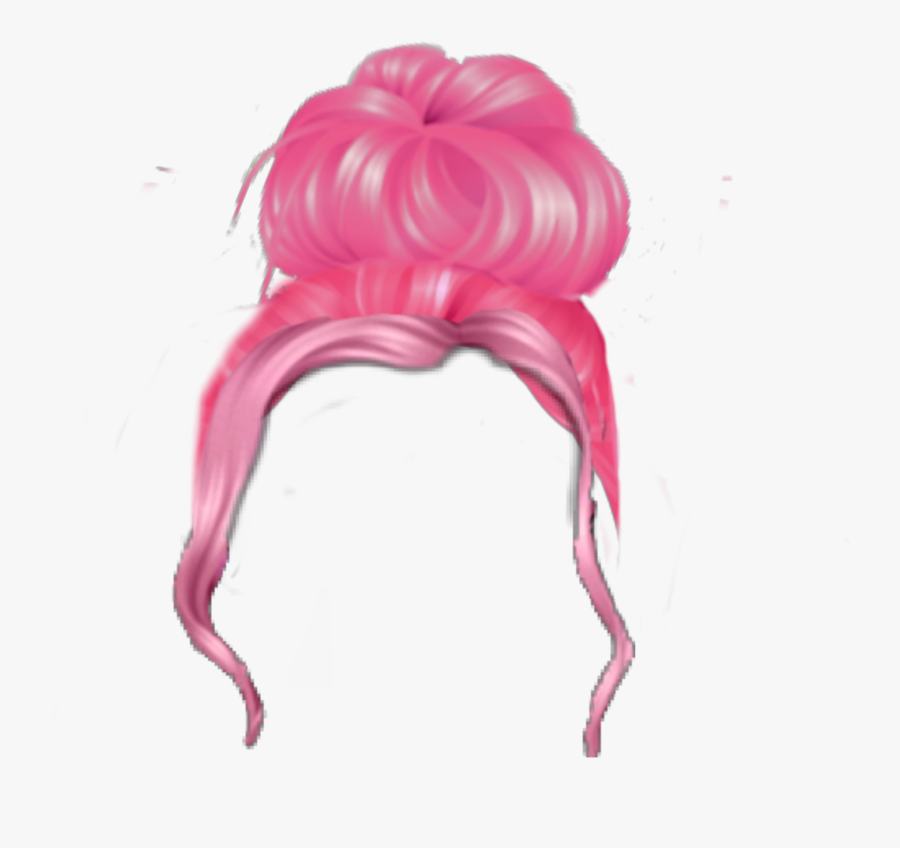 #hair #pink #bun #messy #messybun #hairgoals - Pink Hair Messy Bun, Transparent Clipart