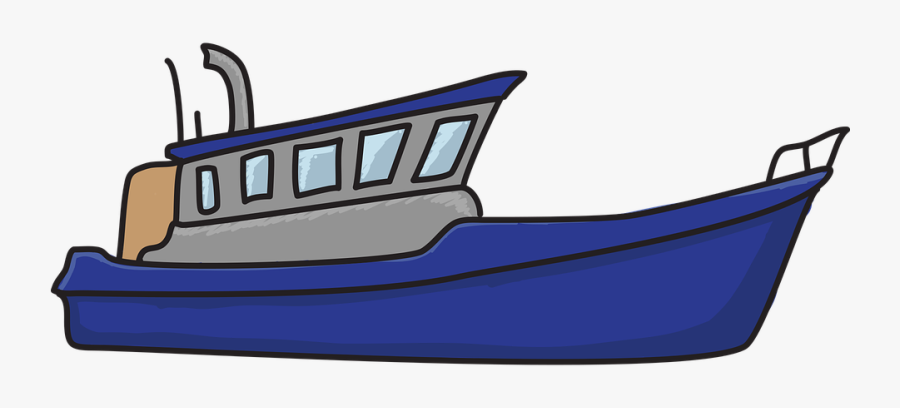 Boat, Sea, Ocean, Spring, Horizon, Water, Bay, Hills - Sea Transportation Cartoon Png, Transparent Clipart