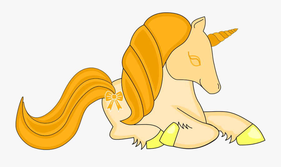 Spring Unicorn, Summer, Golden Unicorn, Cute, Design - Cartoon, Transparent Clipart