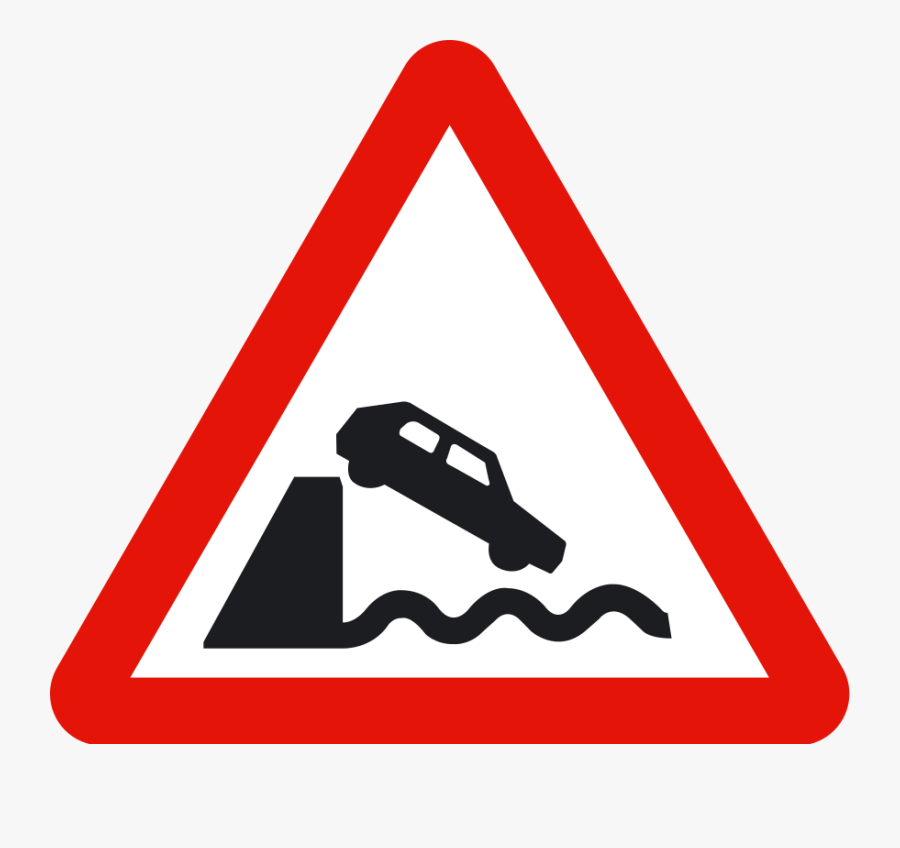 Steep Hill Downwards Sign, Transparent Clipart