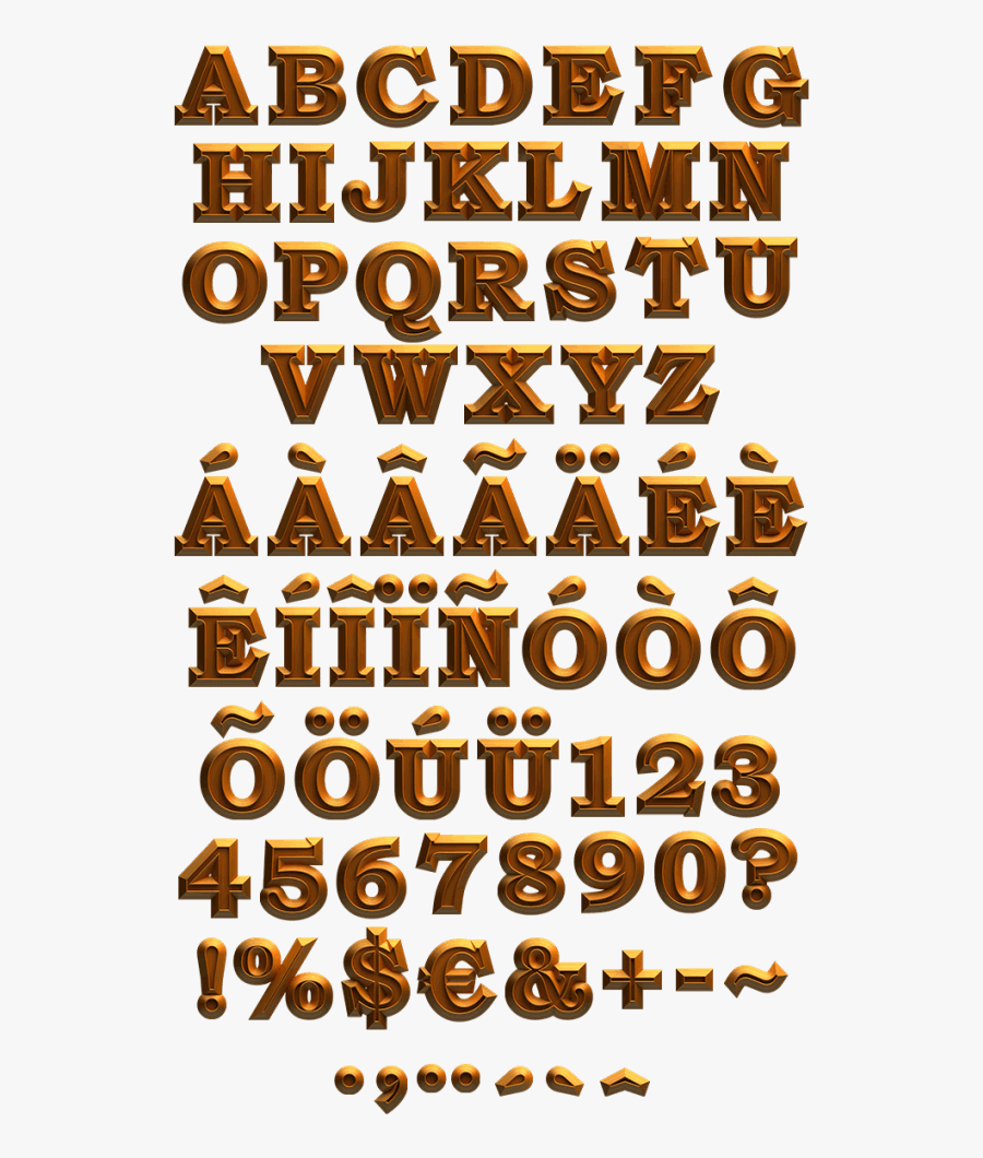 Triumph Gold Font, Transparent Clipart