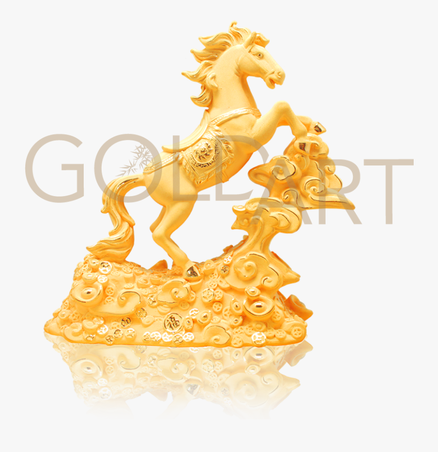 Golden Triumph Horse - Statue, Transparent Clipart