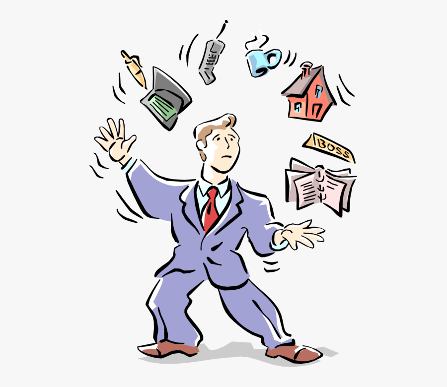 Vector Illustration Of Businessman Juggling The Pressures - Managing Stress Png, Transparent Clipart