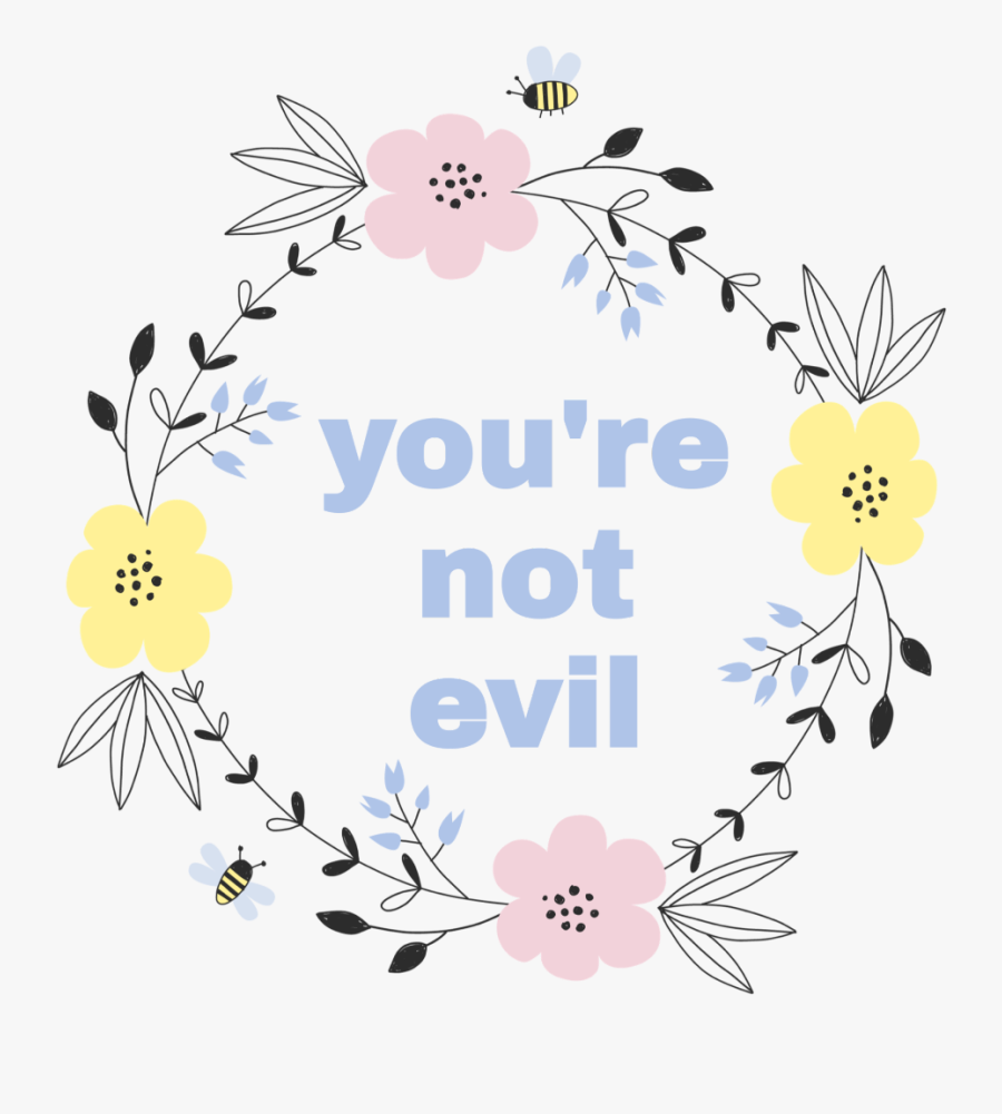 #positivity #positive #positivevibes - Bee And Flower Wreath, Transparent Clipart