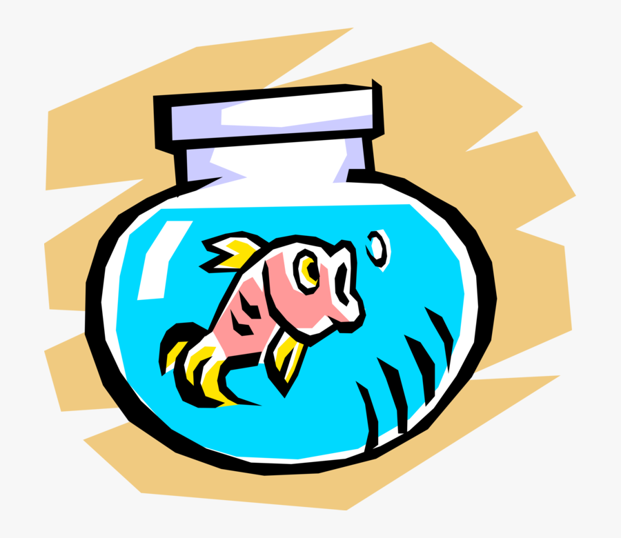Vector Illustration Of Aquarium Fish Bowl With Tropical, Transparent Clipart
