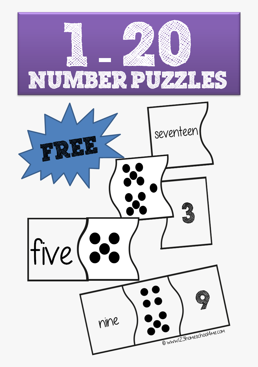 Puzzles For Worksheets All - 1 20 Number Puzzles Free, Transparent Clipart