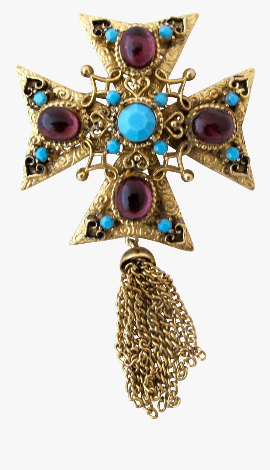 Maltese Cross Jewelry - Maltese Cross Brooch Tassel, Transparent Clipart