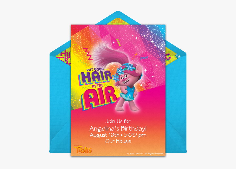 Troll Party Invitations, Transparent Clipart