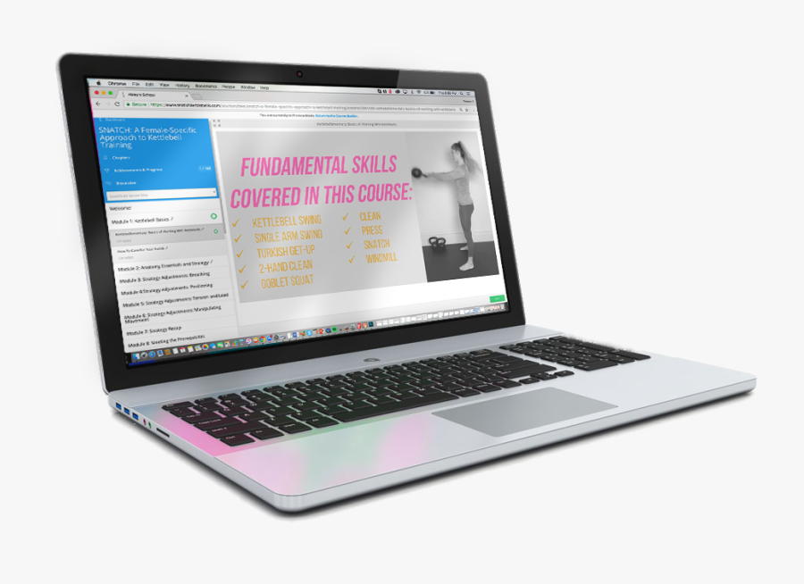 Fundamental Kettlebell Training For Women & Coaches - Modern Laptop, Transparent Clipart