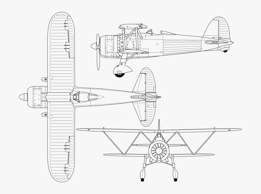 Planes Drawing Propeller - Avion Fiat Cr 42, Transparent Clipart