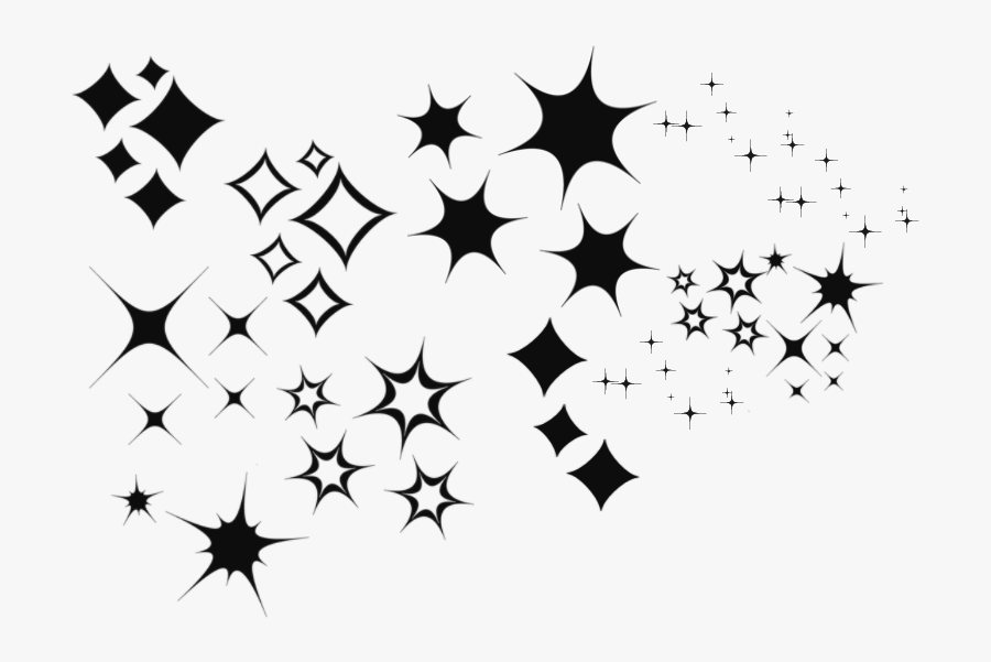 #sparkles #black #glitter #stars #star #cute #kawaii - Sparkle Outline, Transparent Clipart