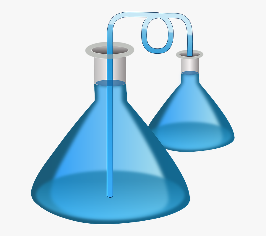 Science Equipment With Microscope And Beakers Illustration - Flask Png, Transparent Clipart