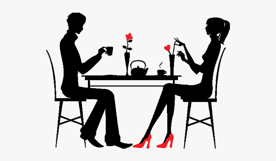 Kisspng Valentines Day Romance Dating Clip Art Dinner - Silhouette Of Man And Woman At Dinner, Transparent Clipart