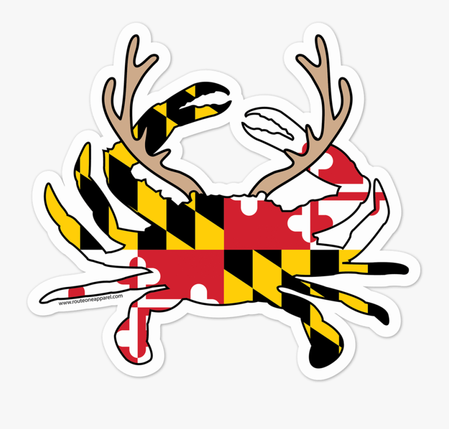 Reindeer Crab / Sticker - Crab Maryland Flag Png, Transparent Clipart