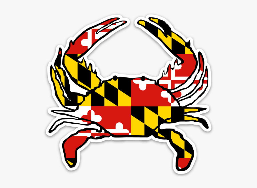 Crab Maryland Flag, Transparent Clipart