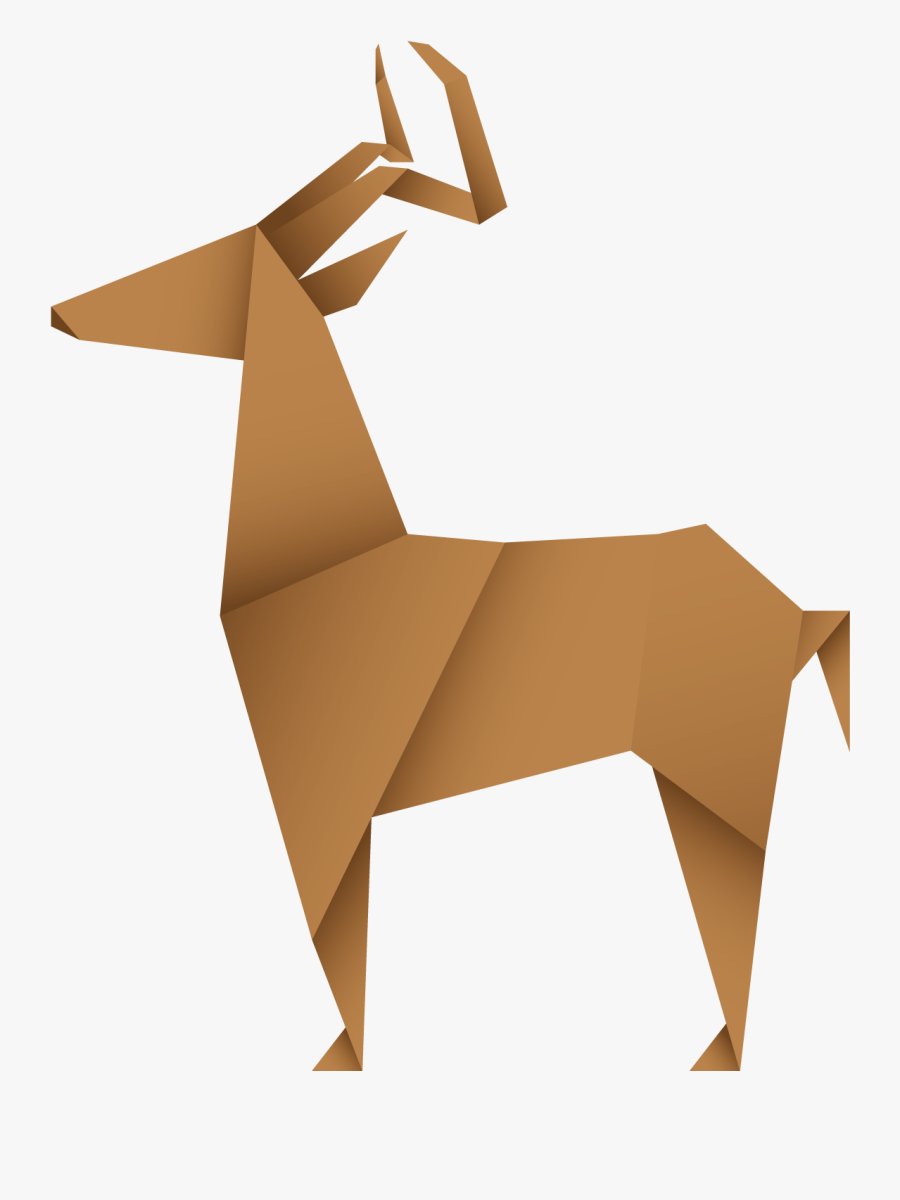 Clip Art Origami Deer - Origami Christmas Reindeer, Transparent Clipart