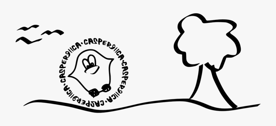 Tree, Birds, Flying, Landscape, Black And White, Day - Countryside Clipart Black And White, Transparent Clipart