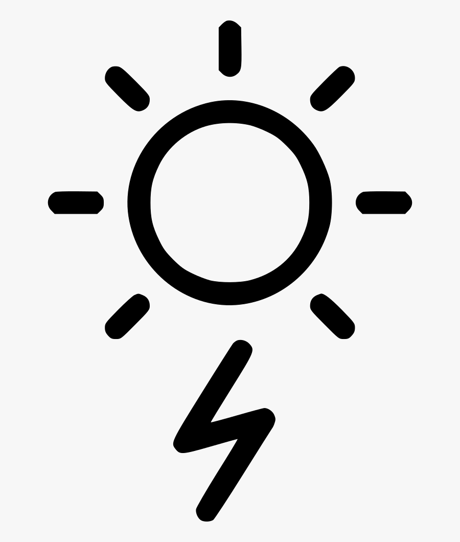 Storm Thunder Lightning Daytime Day Sun Comments Clipart - Climate Black And White, Transparent Clipart