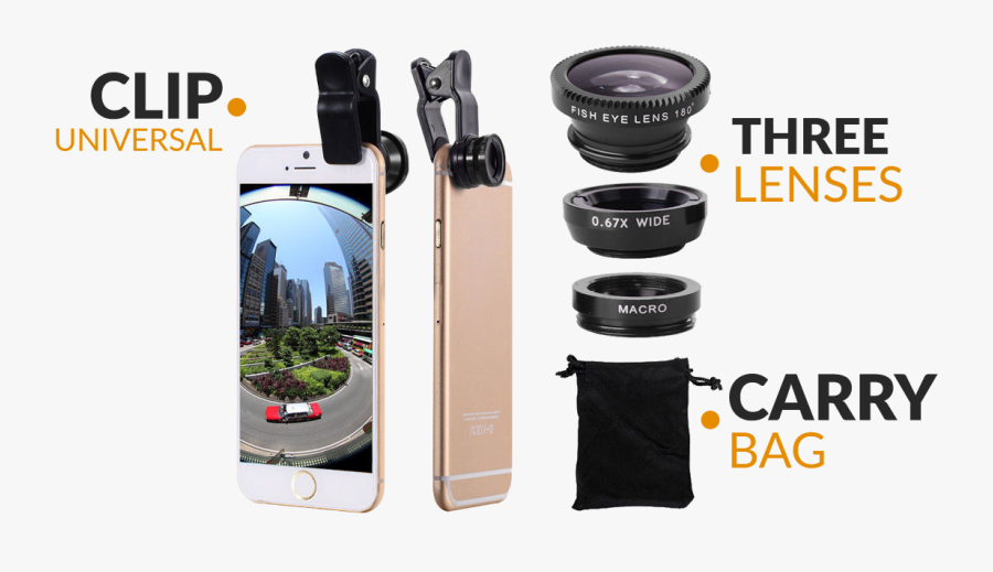 Clip Camera Universal 3 In - Fish Eye On Iphone, Transparent Clipart