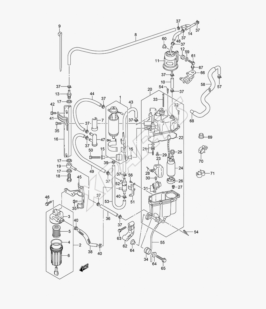 2005 Suzuki Df40 Fuel System, Transparent Clipart
