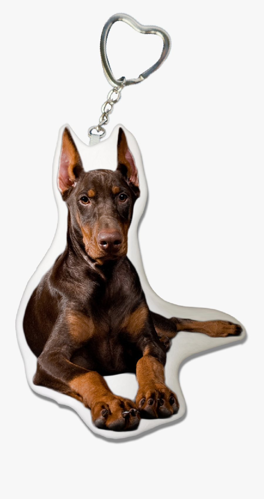 Doberman Pinscher Keychain - Doberman Face Clear Background, Transparent Clipart