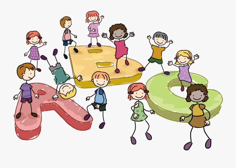 Play Clipart Freeplay - Desenho Crianças Brincando Com Alfabeto, Transparent Clipart