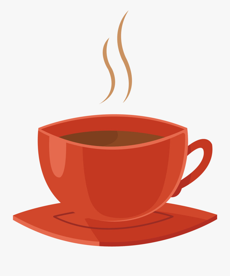 Vector Red Cup Of Coffee - Xicara Vermelha Png, Transparent Clipart