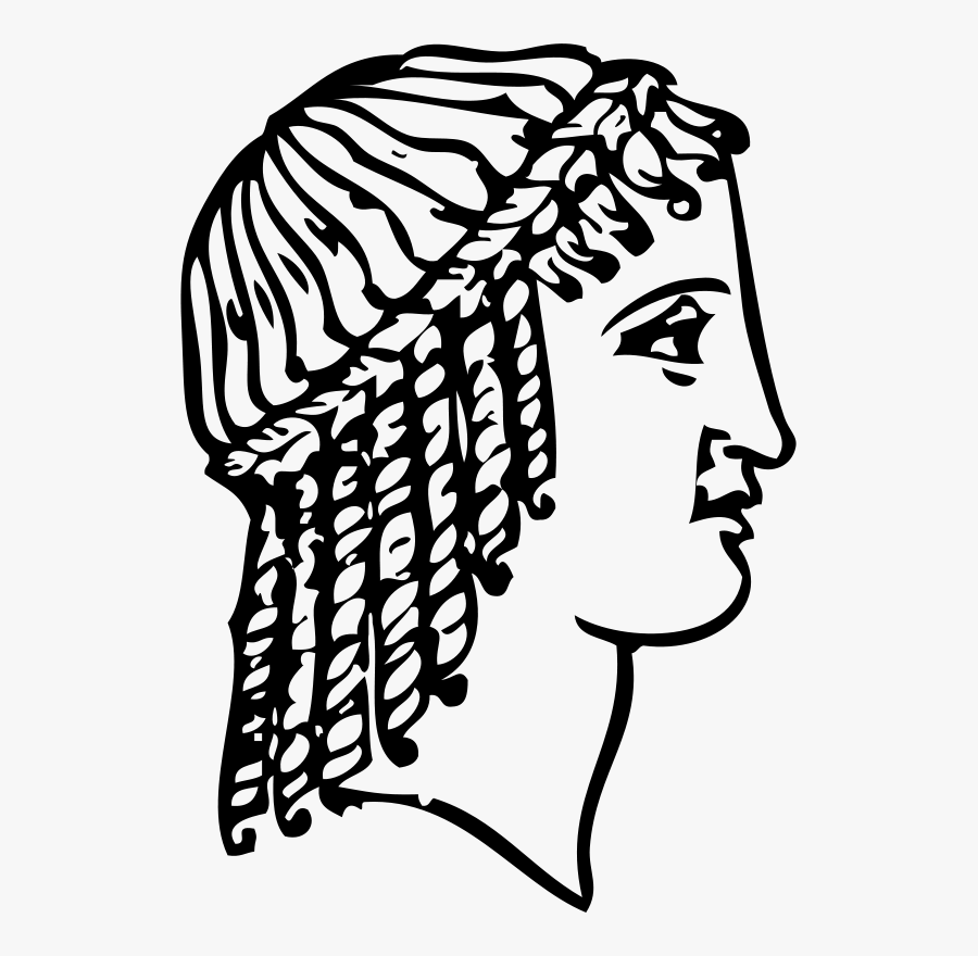 Grecian Hairdressing 9 - Ancient Greece Art Drawings, Transparent Clipart