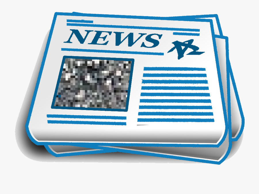 Blue News - Transparent Background Newspaper Clipart, Transparent Clipart