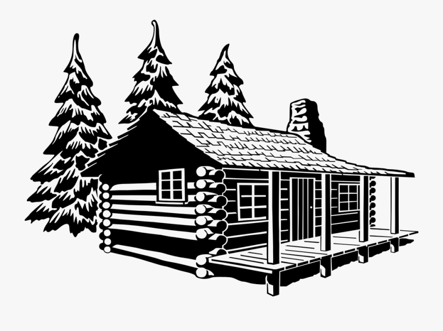 Cabin Log Cabin Log Home Rust - Cottage Clipart Black And White, Transparent Clipart
