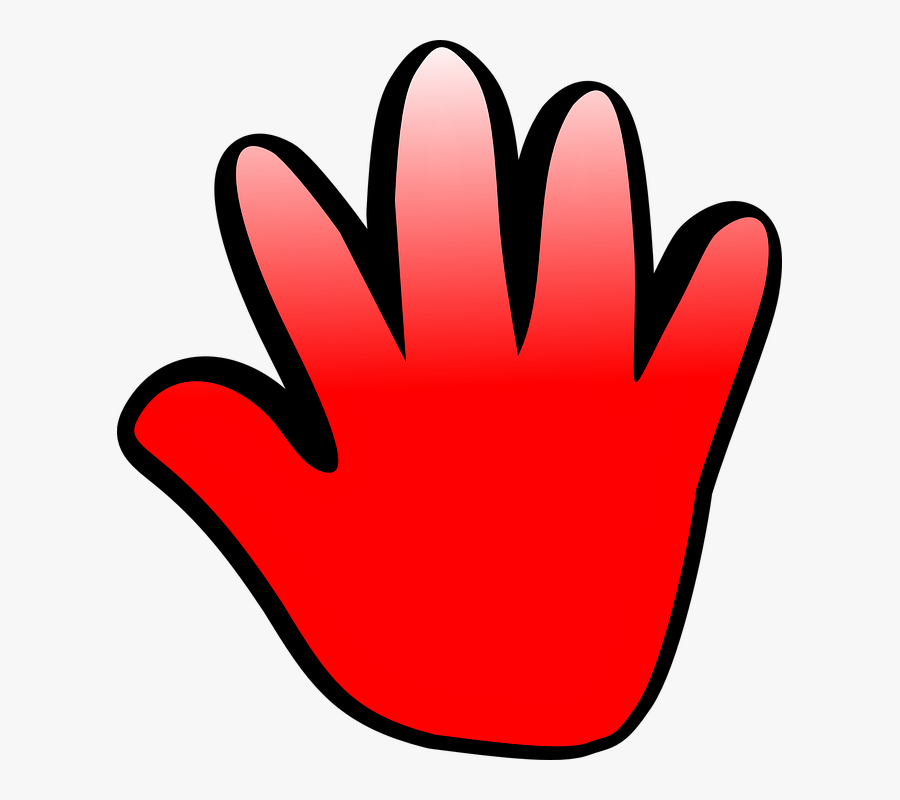 Hand, Fingers, Red, Halt, Silhouette, Palm, Stop, Transparent Clipart