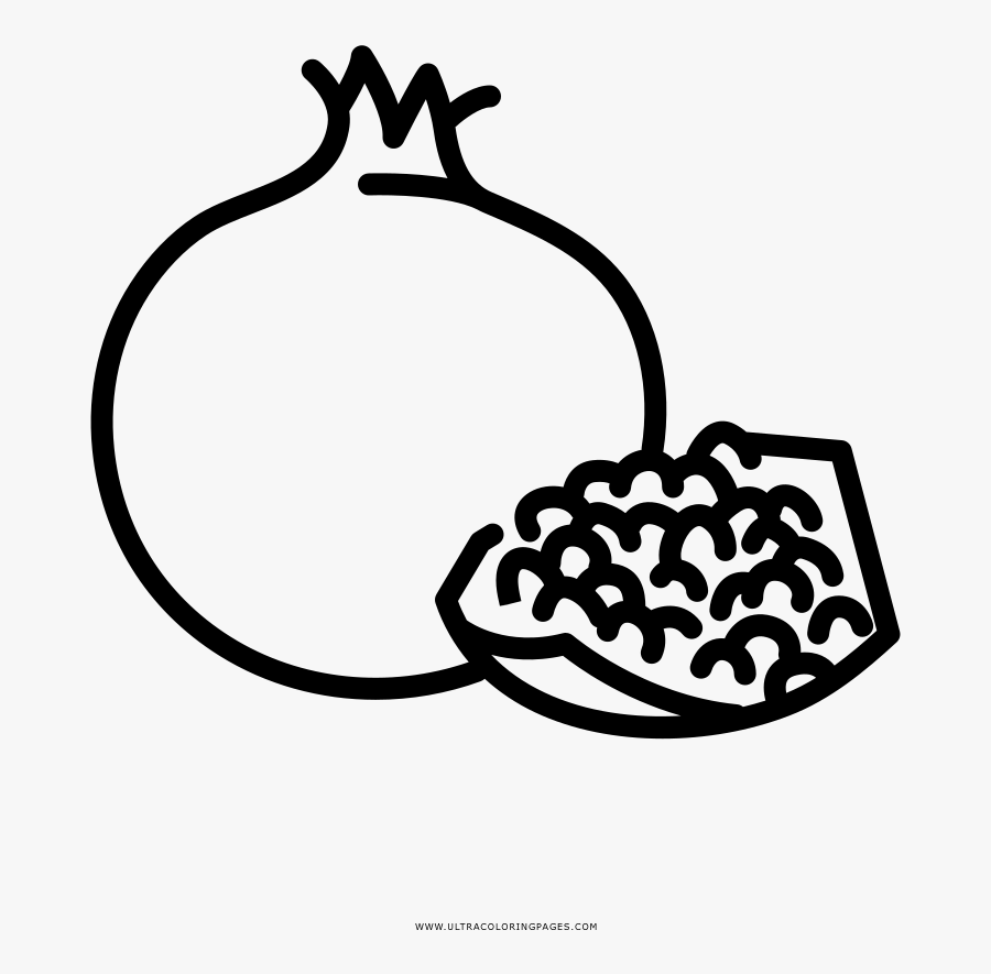 Pomegranate Coloring Page - Line Art, Transparent Clipart