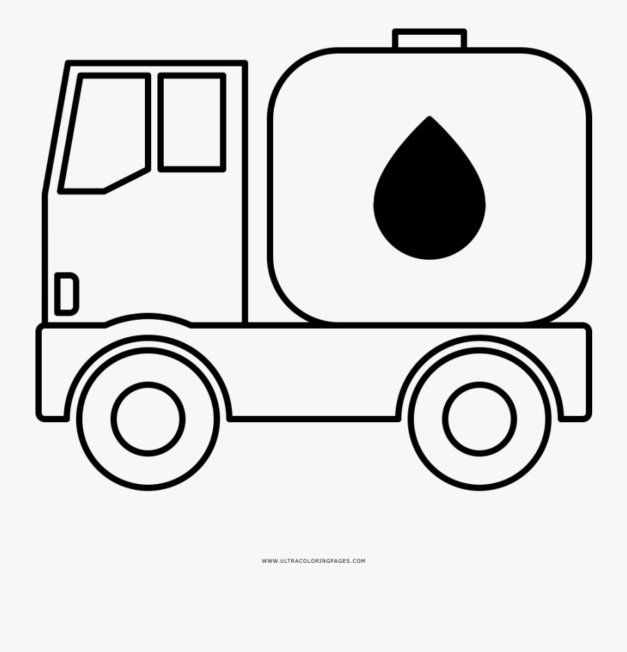 Oil Clipart Oil Tank - Water Tank Truck Drawing, Transparent Clipart