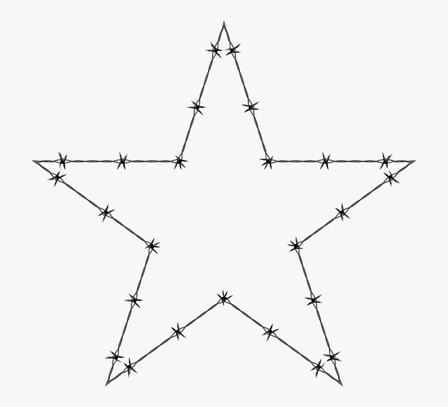 Barbed Wire Star - Barb Wire Star Clip Art, Transparent Clipart