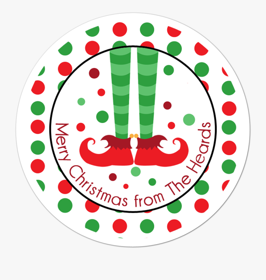 Elf Feet Personalized Sticker Christmas Stickers - Circle, Transparent Clipart