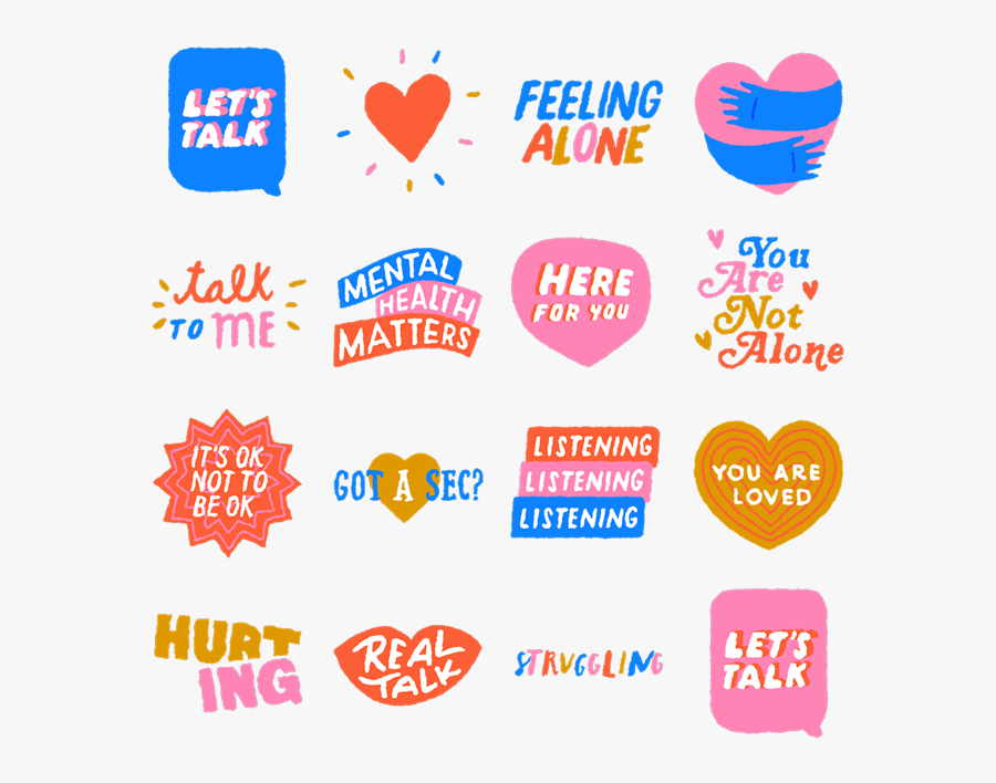 World Mental Health Day Sticker, Transparent Clipart