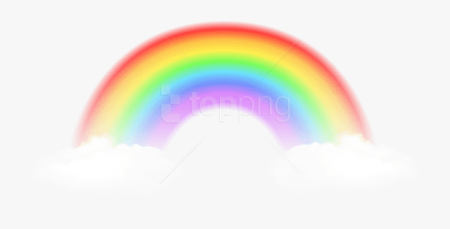 Rainbow Background Png Transparent Rainbow With Clouds - Circle, Transparent Clipart